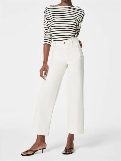 BellaBod™ - Tummy Control Cropped Wide-Leg Jeans